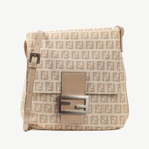 Fendi Beige Tortora & Pietra Zucchino Piatta Crossbody